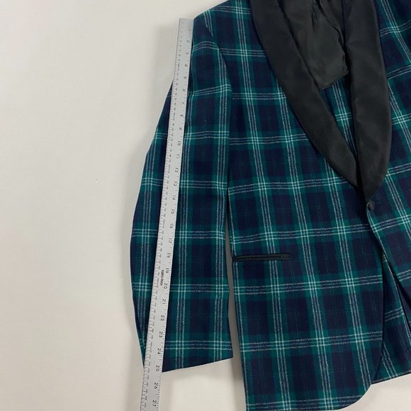 SUITSUPPLY Shawl Collar Plaid Tuxedo Suit Jacket Pants Mens 42 Blackwatch Tartan - Picture 8 of 16
